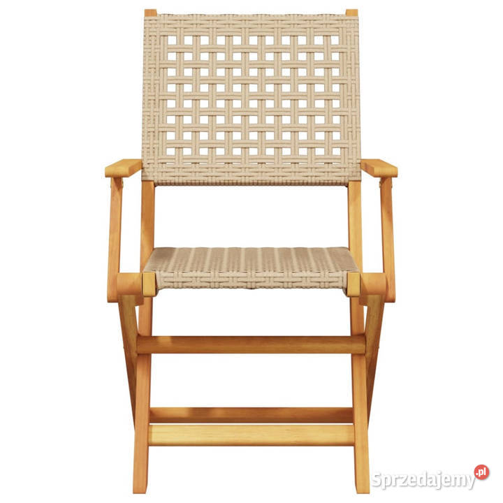 3cz zestaw mebli bistro beżowy rattan PE i lite
