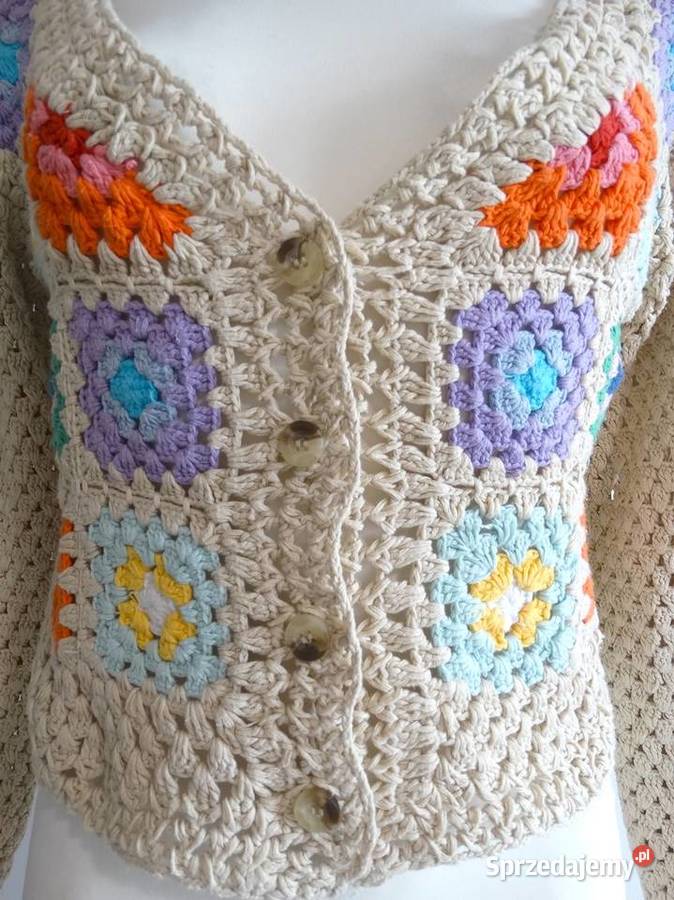 Sweter Kardigan Szydełkowy Handmade Crochet Moda i Styl