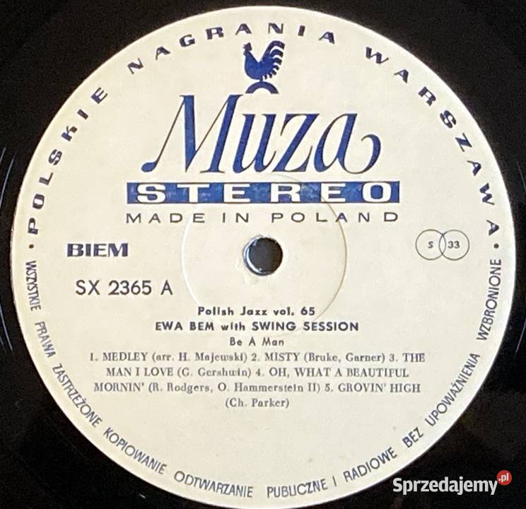 Ewa Bem With Swing Session Be A Man płyta winylowa zachodniopomorskie Szczecin