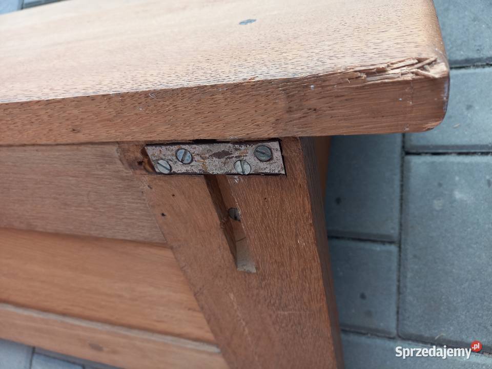 Wieszak dębowy z półką bciężki wiszący ścienny 38cm zachodniopomorskie Gawroniec