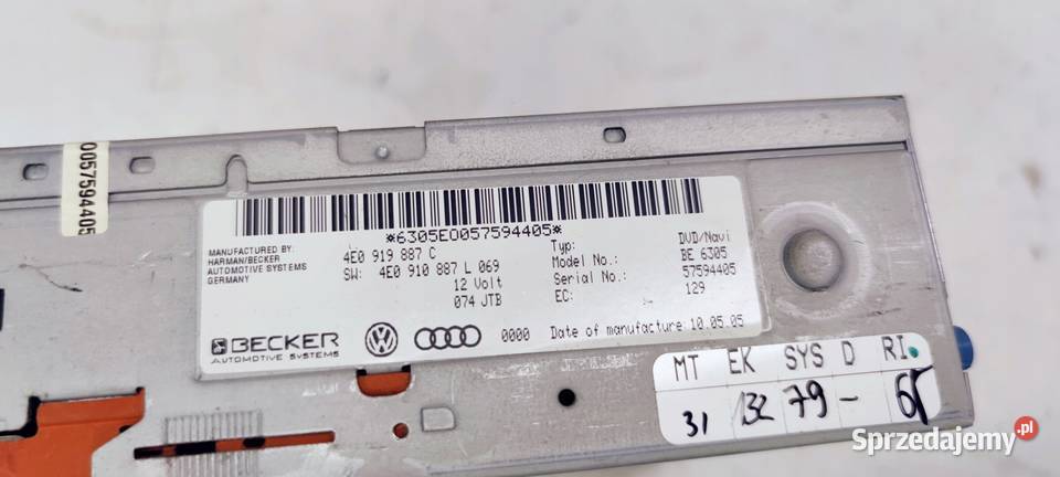 CZYTNIK DVD AUDI A3 A4 A5 Q5 A6 A8 4E0919887C