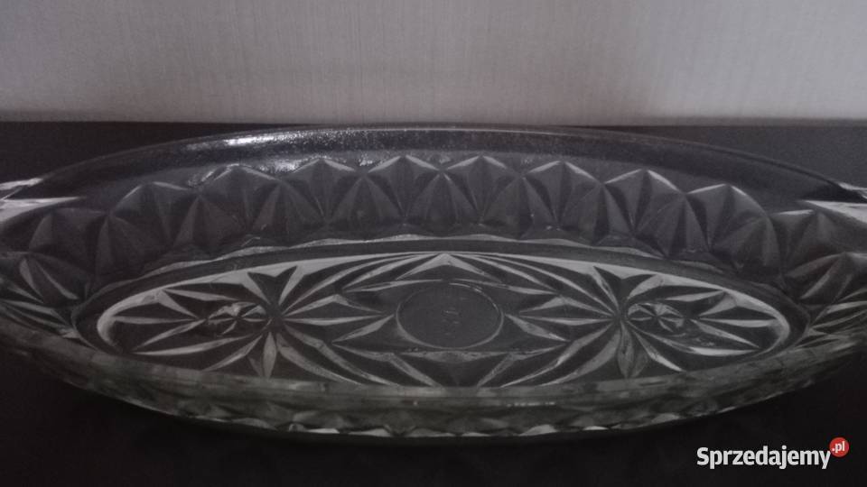 Półmisek rivierka stare szkło PRL sygnatura Warpechy Stare