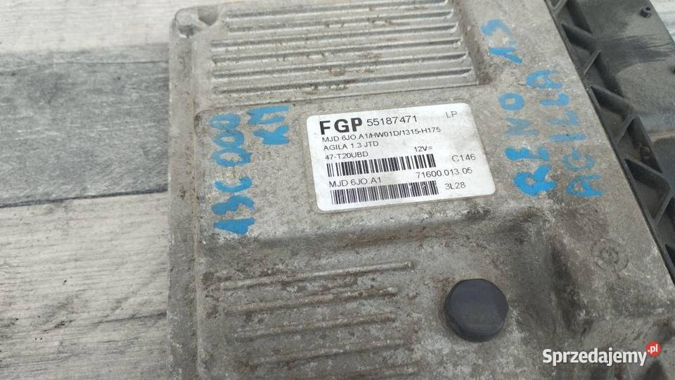 STEROWNIK SILNIKA KOMPUTER OPEL AGILA 55187471 Silniki i osprzęt śląskie Gliwice