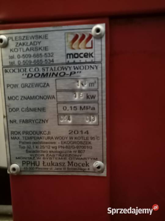 Piec domino 15kW z podajnikiem warmińsko-mazurskie