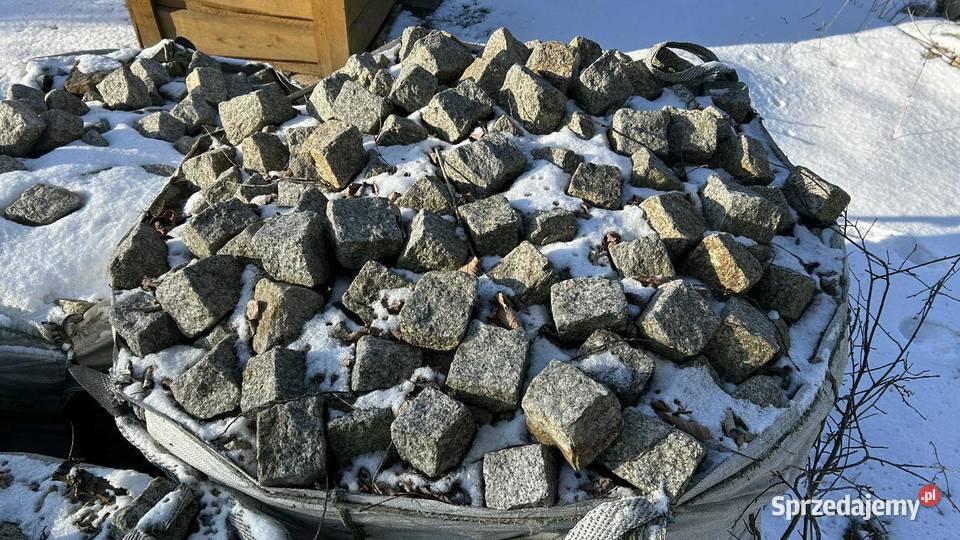 kostka granitowa szaro ruda łupana Budowa Łazy-Dąbrowa