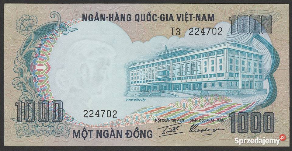 WIETNAM 1000 DONG 1970 STAN BANKOWY UNC Łódź