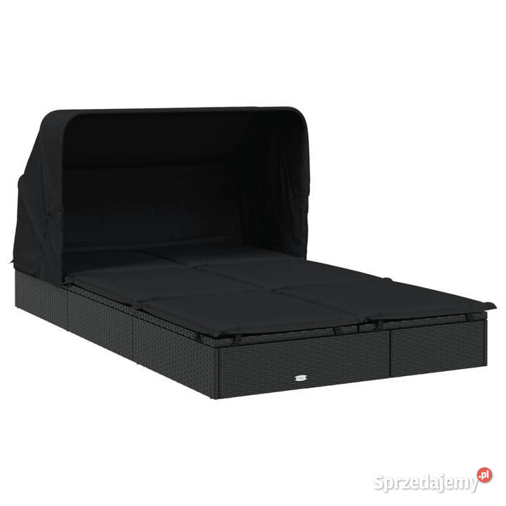 Leżak 2os składany dach czarny 213x118x97 Warszawa
