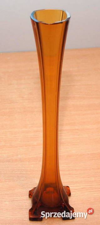 stary szklany secesyjny wazon Art Deco flet Huta Warszawa