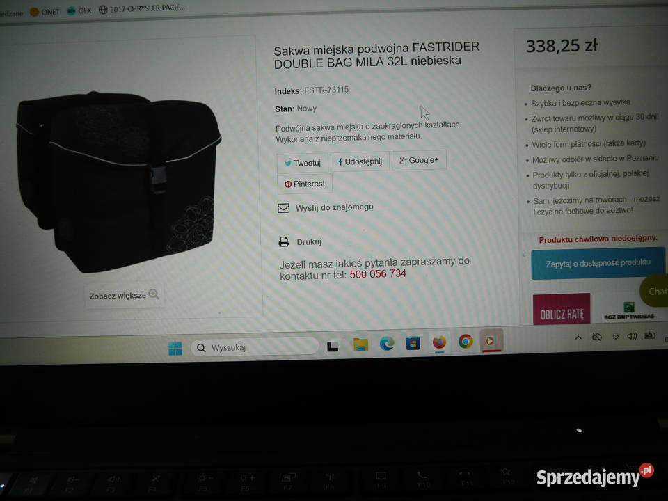 Sakwatorby miejska podwójna FASTRIDER DOUBLE BAG Wieruszów