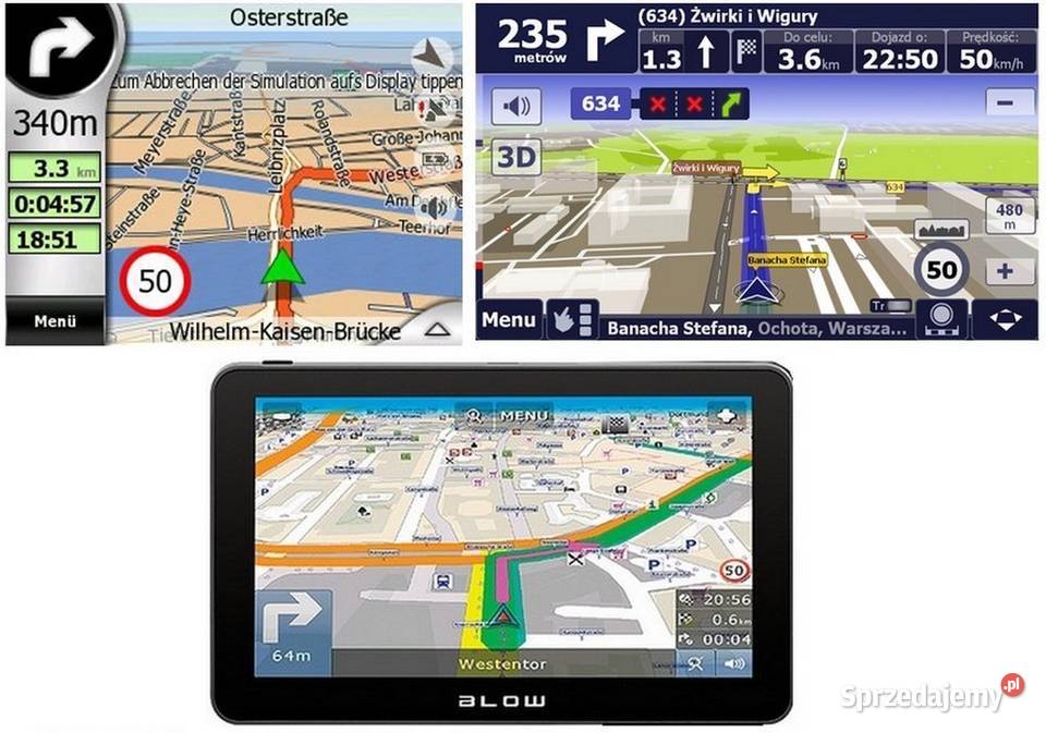 Nawigacja BLOW GPS50V 5 Dożywotnio Mapy Europy