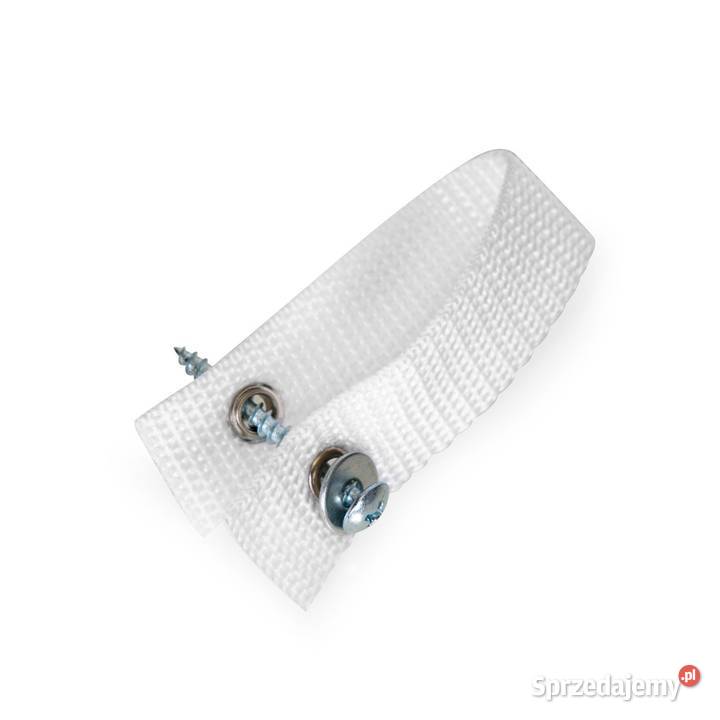 Stojący wieszak na ubrania z półkami biały Meble