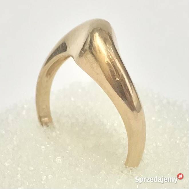 Złoty SYGNET damski z różowego ZŁOTA 585 14K Pierścionki sprzedam