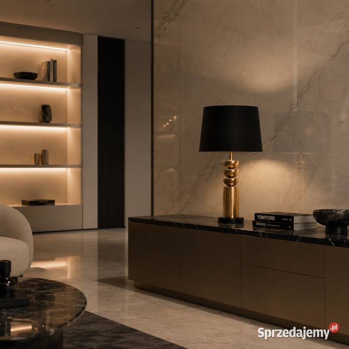Czarno złota lampa stołowa modern luxury 56 Golkowice