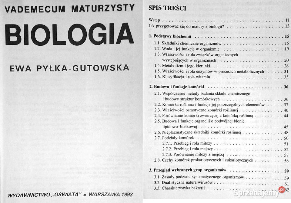 Biologia Vademecum maturzysty Ewa PyłkaGutowska Chełm sprzedam