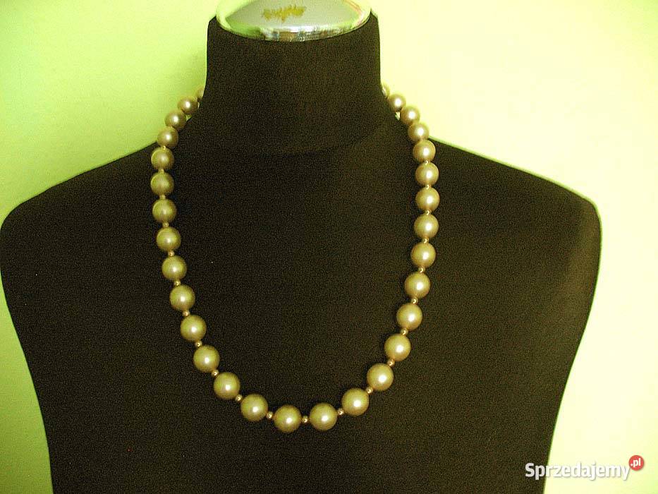 Perły krótki naszyjnik z dużych pereł długość 60 mazowieckie