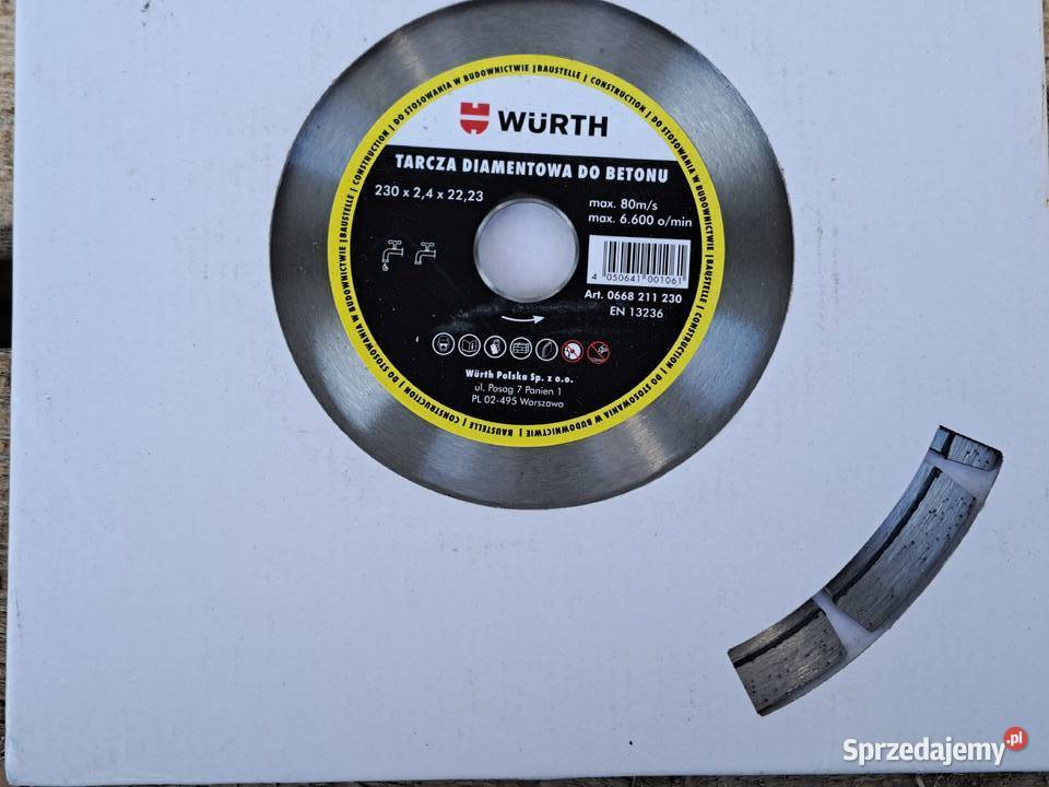 Tarcza diamentowa Wrth 230 mm do betonu Pruszków