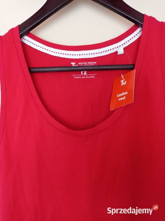 Nowa czerwona podkoszulka Moda i Styl Hajnówka