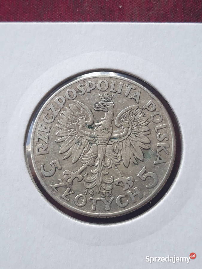 5 Głowa kobiety 1933 r 8 ładna Numizmatyka Konin