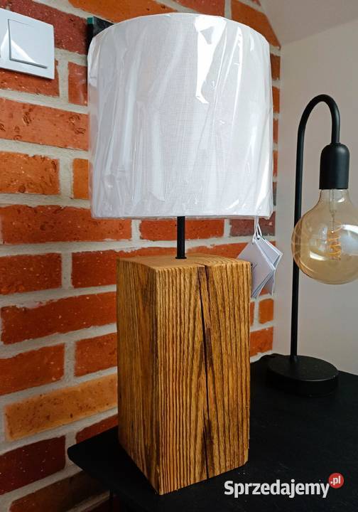 Lampa loft belka z belki drewniana retro Bartoszyce