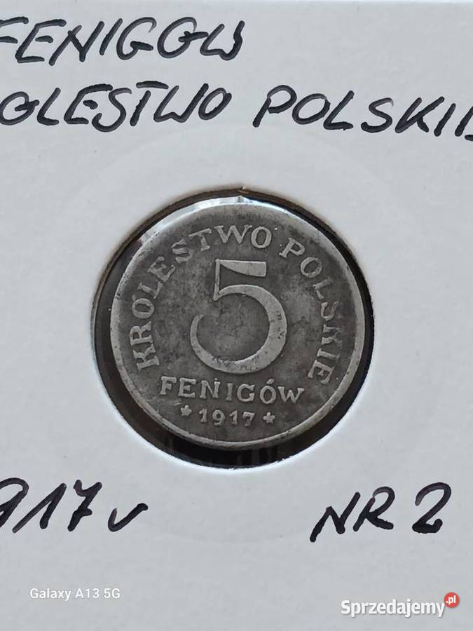 5 Fenigów Królestwo Polskie 1917 r 2 wielkopolskie Konin