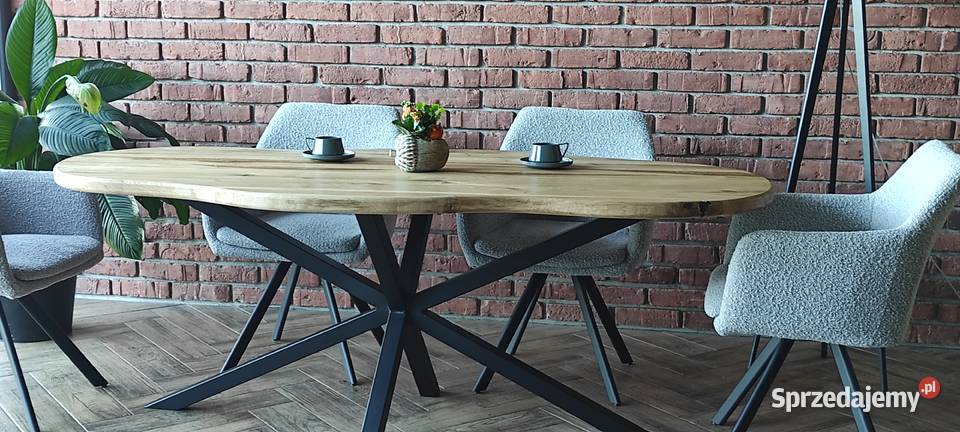 stół dębowy lity unikatowy kształt 200x100 Stoły Zimnowoda sprzedam