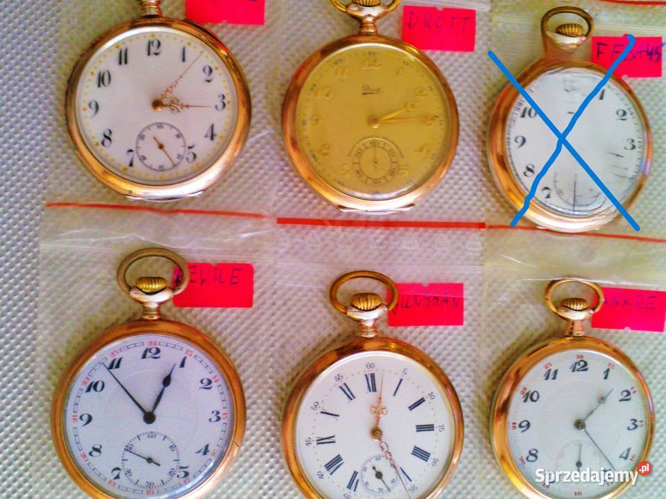 zegarek kieszonkowy złocone 18K złotem podkarpackie Mielec