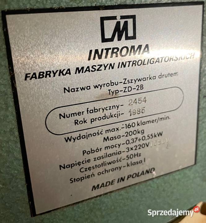 Zszywarka drutem INTROMA ZD2D Wrocław