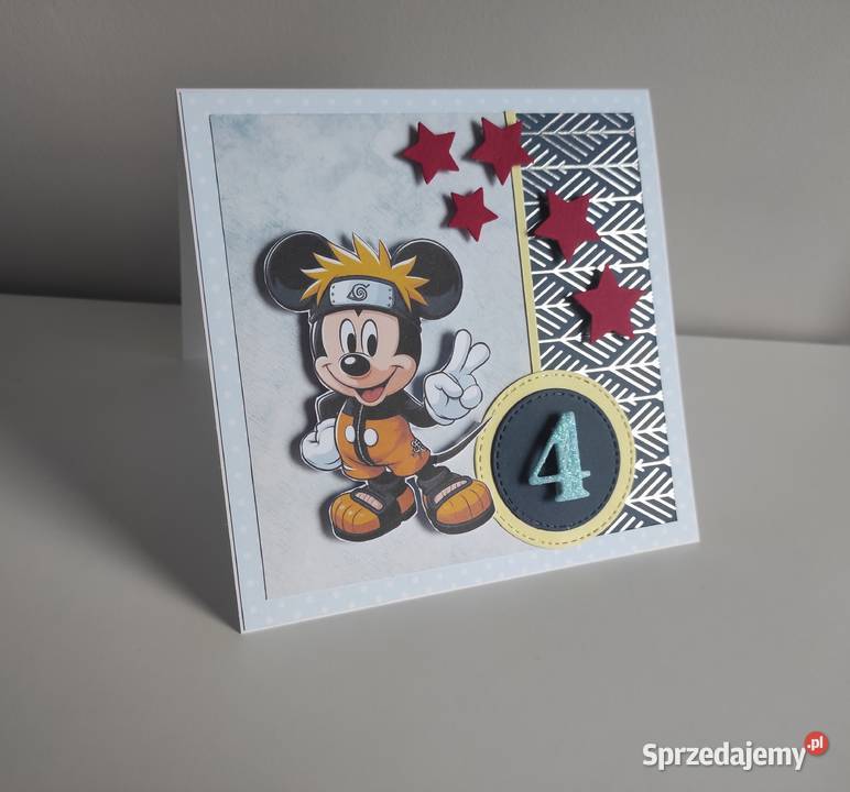 Kartka urodzinowa ręcznie robiona Myszka Miki Łódź sprzedam