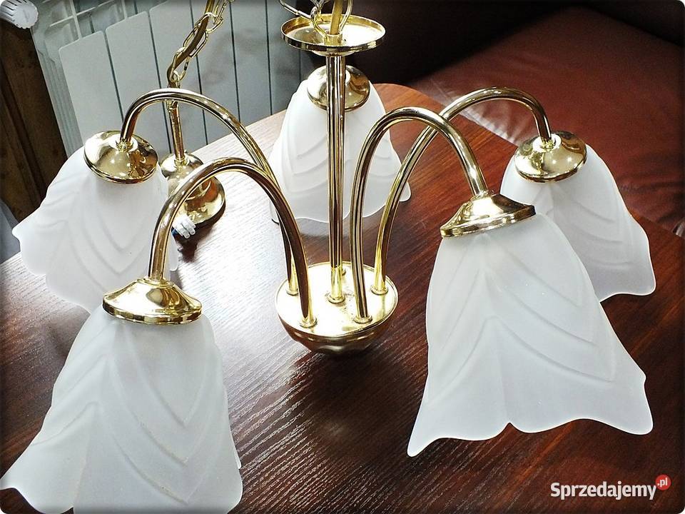 Elegancki Złoty Żyrandol Lampa wisząca sufitowa Żary