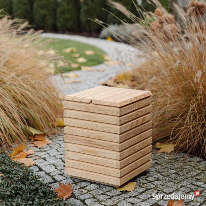 Pufa drewniana ogrodowa siedzisko kufer skrzynia Kalety