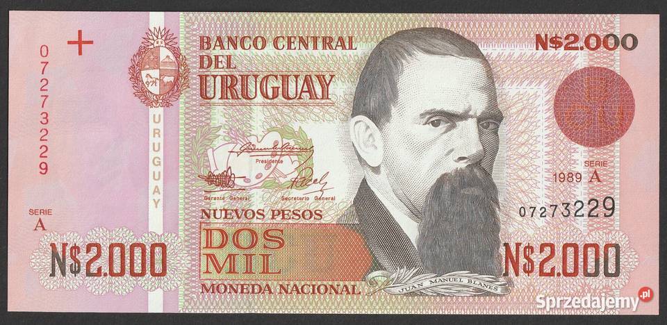 URUGWAJ 2000 PESOS 1989 STAN BANKOWY UNC Łódź