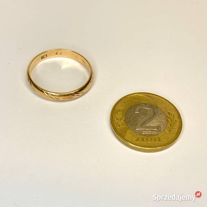 Złota OBRĄCZKA damska 585 14K pięknie ZDOBIONA złote mazowieckie Warszawa