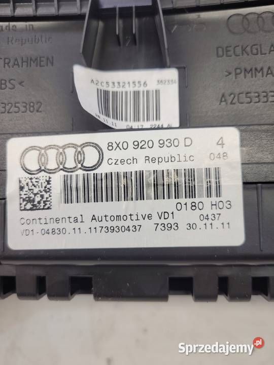 LICZNIK ZEGARY AUDI A1 8X 16 TDI 8X0920930D EU Przystajń