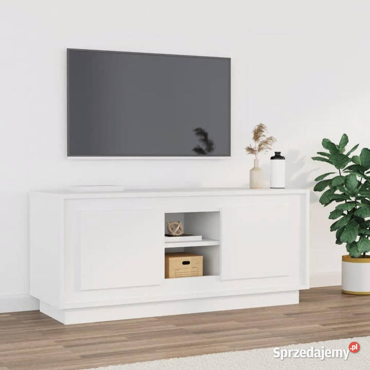 Szafka pod TV biała 102x35x45 materiał Warszawa