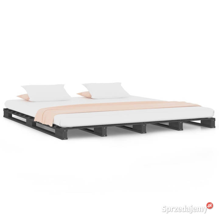 Łóżko z palet szare lite drewno sosnowe 140x190 140cm mazowieckie sprzedam
