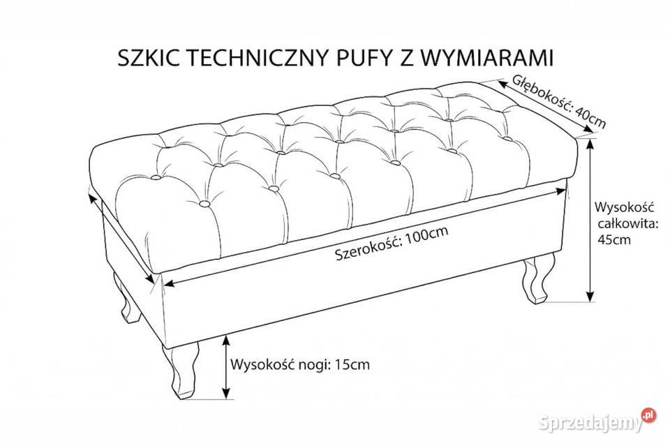 Pufa ludwik 80x40 ze schowkiem na nogach 45cm lubelskie