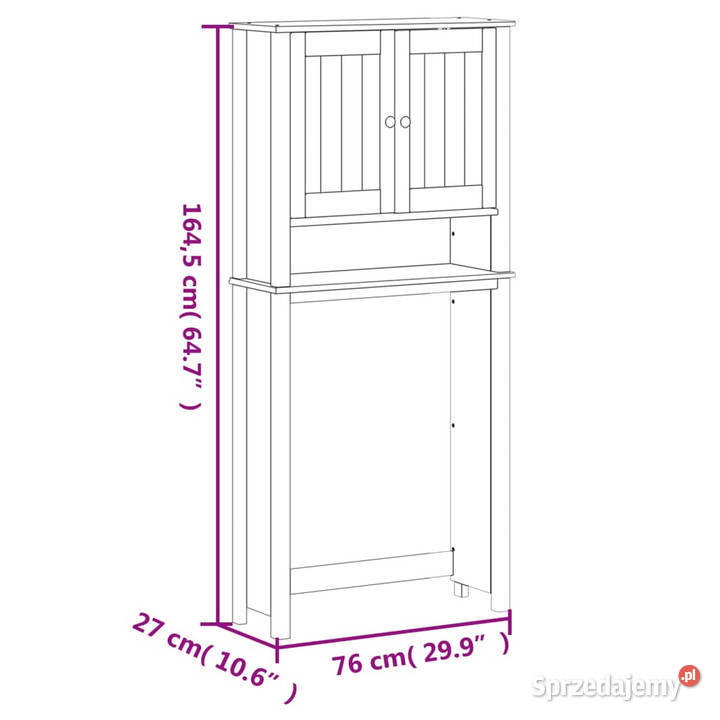Szafka pralkę BERG czarna 76x27x1645 lite drewno Warszawa sprzedam