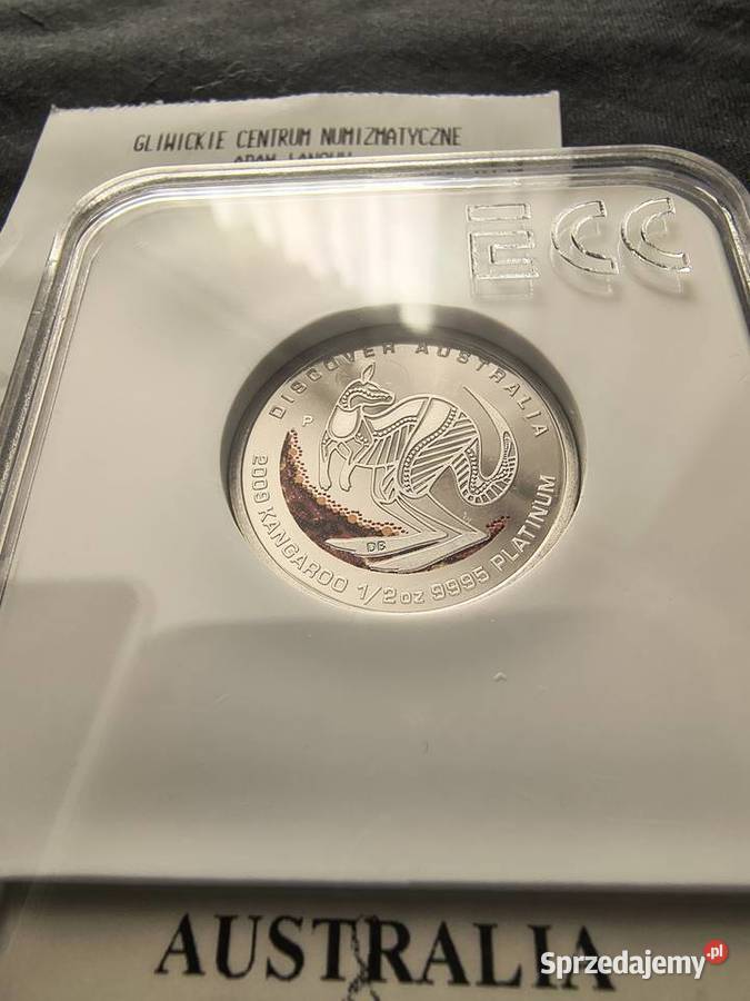 Kangur 2009 proof pół uncji PLATYNA grading PR70 Bielsko-Biała sprzedam