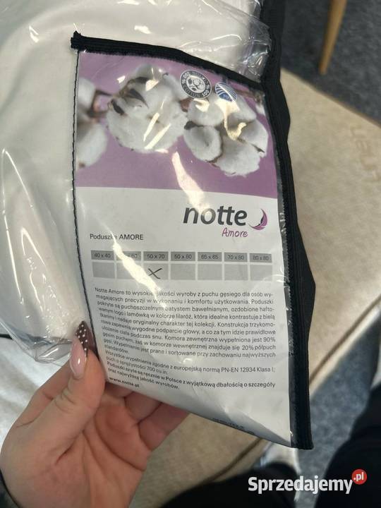 Poduszka z puchu gęsiego Notte Amore 50x70 35 Kołdry