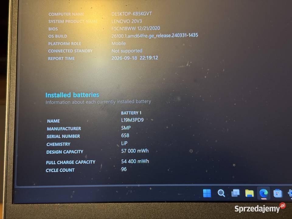 Lenovo Thinkbook GTX 1650 Ti i7 32GB ram 512 SSD Intel Core i7 Wrocław