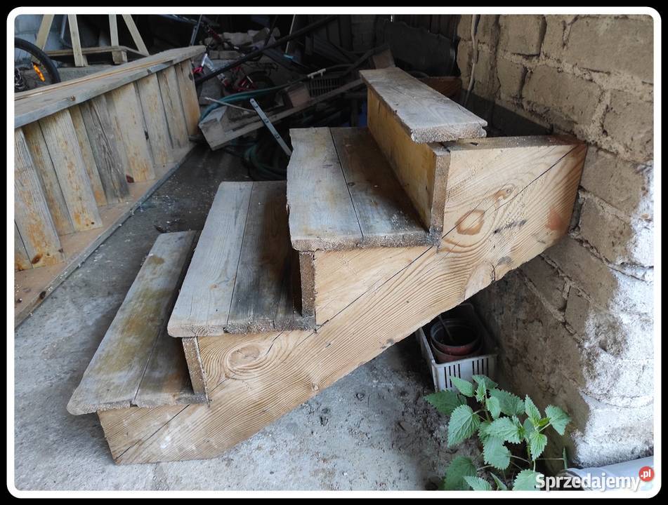 Schody drewniane na podwyższenie półpiętro 70 mazowieckie Płock