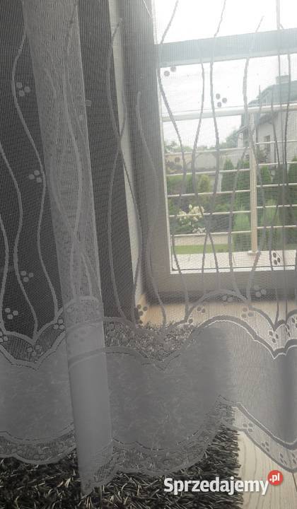 Biała żakardowa firanka 130 firana szlak dół biały Radom