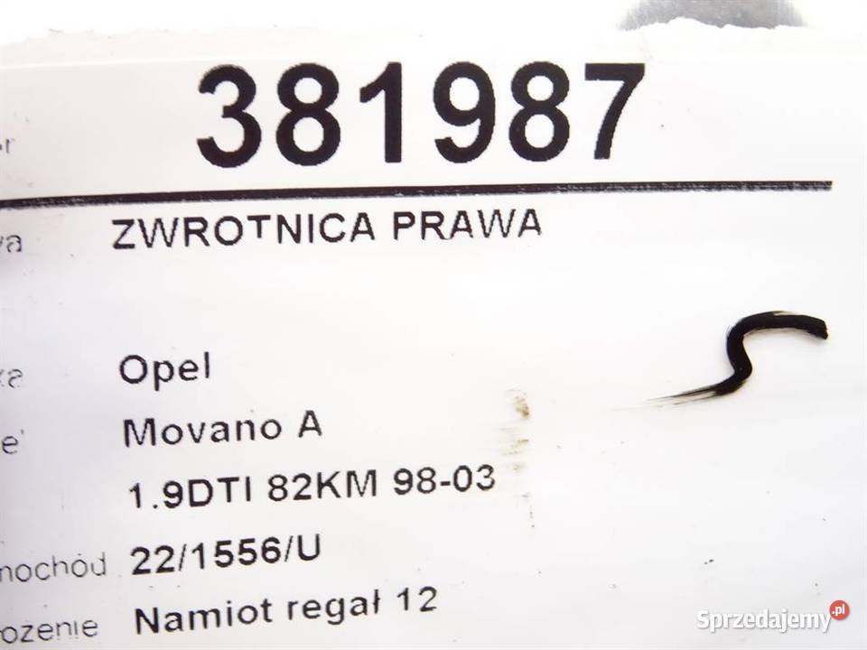 ZWROTNICA PRAWA OPEL MOVANO A 19 82
