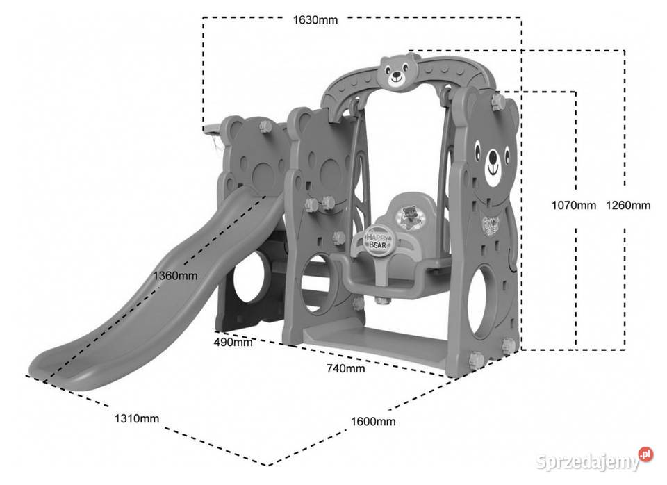 Zjeżdżalnia ogrodowa z huśtawką i koszykówką Warszawa