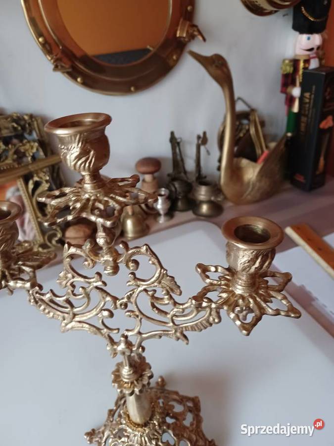 Przepiękny świecznik mosiężny Poznań