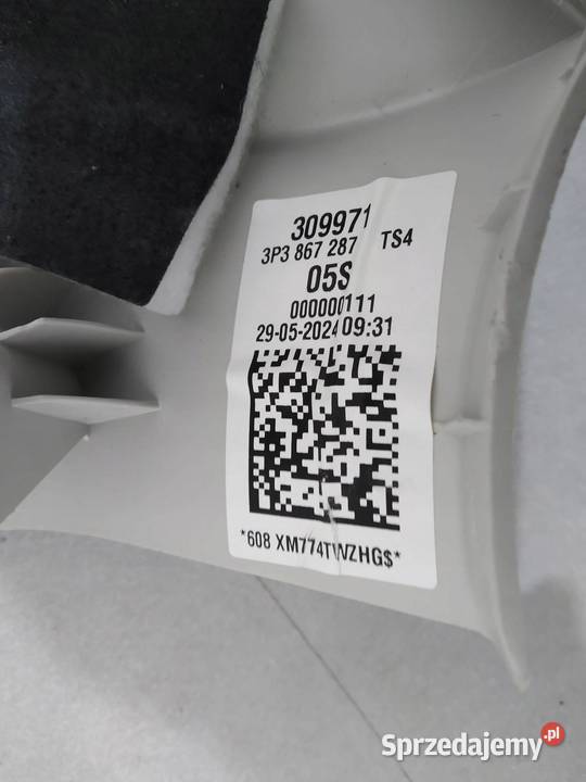 OSŁONA SŁUPKA C LEWY TYŁ HB 3P3867287 Skoda osobowe