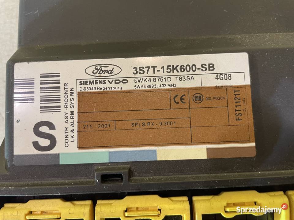 Moduł sterownik komfort 3S7T15K600SB Ford mondeo Szczecin