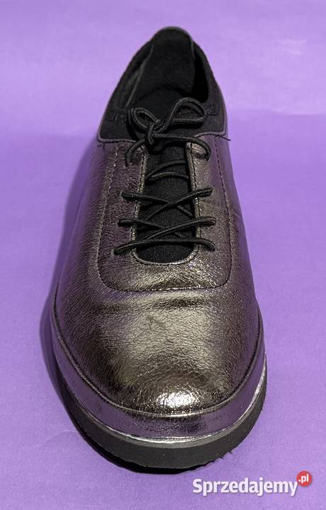 Skórzane damskie srebrne półbuty SERGIO BARDI Żyrardów