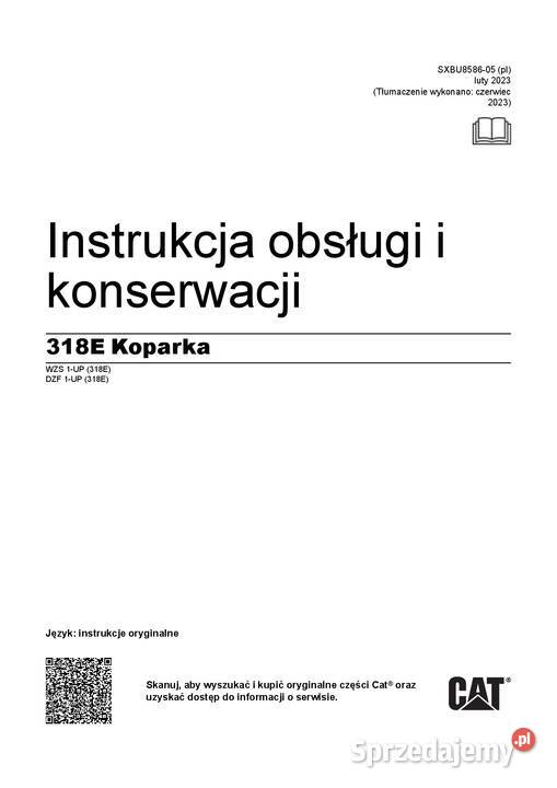Caterpillar 318E koparka gąsienicowa DTR Kraków