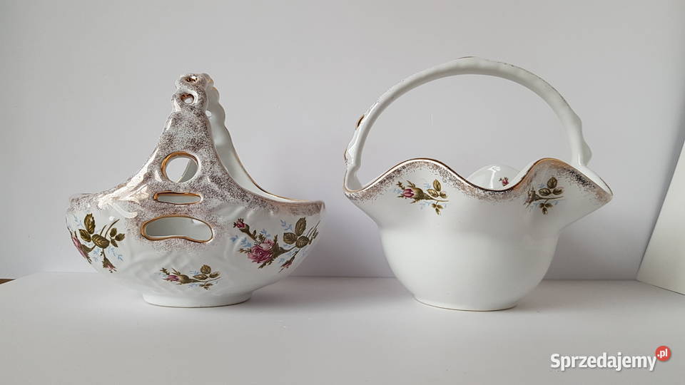 Zestaw porcelanowy koszyczek x2 róża Chodzież Dąbrowa Górnicza sprzedam